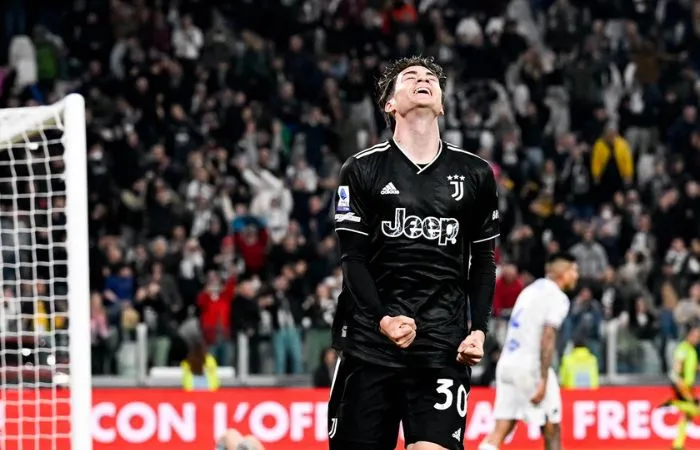 TWITTER: @Juventus Matias Soulé festejando su primer gol como profesional con la Juventus ante la Sampdoria