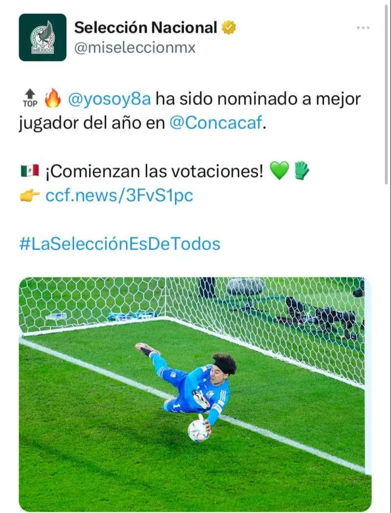 Memo Ochoa nominado a mejor jugador del año