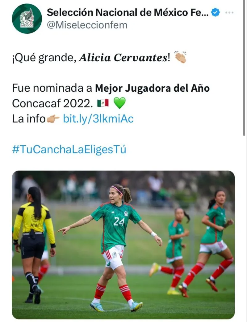 Alicia Crvantes nominada a mejor jugador del año
