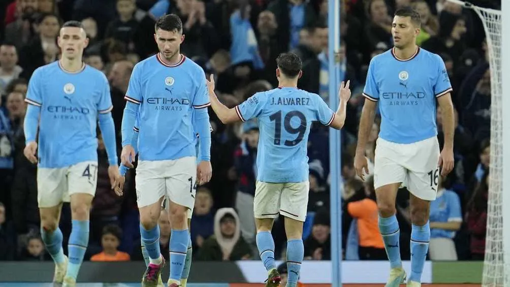 Julián Álvarez tras anotar contra el Brunley