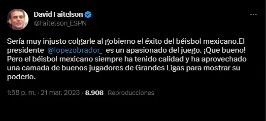 TW @DAVIDFAITELSON_ESPN Extendió su editorial