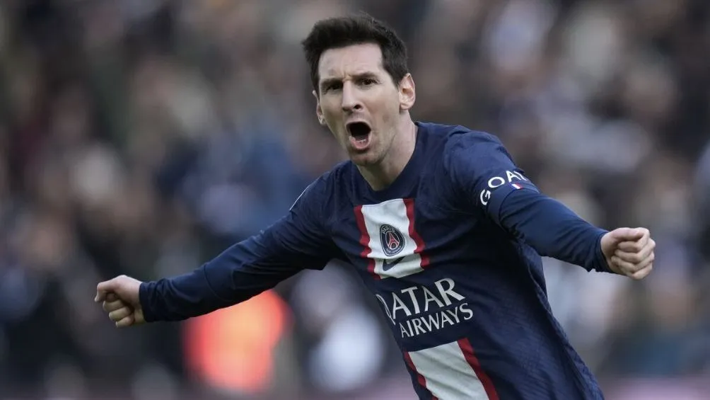 Messi luego de marcar un tanto con el Paris Saint-Germain