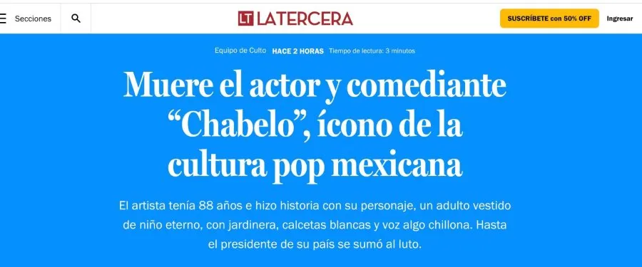 LaTercera cubrió el fallecimiento de Xavier López