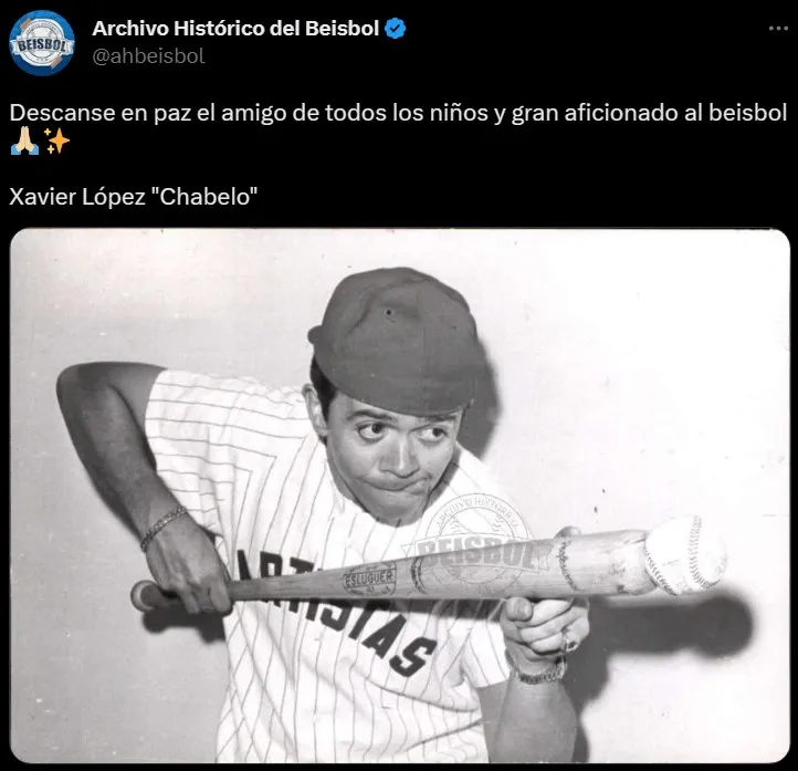 TWITTER Chabelo fue fan del beisbol durante toda su vida