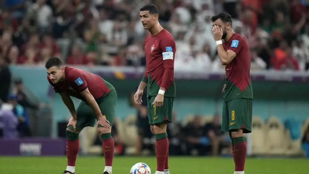 AP Ronaldo durante un partido de la Copa del Mundo de Qatar 2022