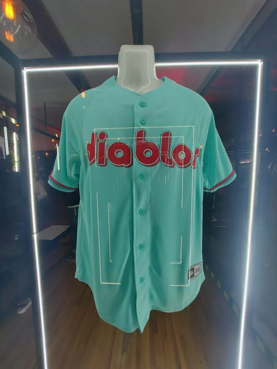 Jersey de los Diablos Rojos en color azul aqua