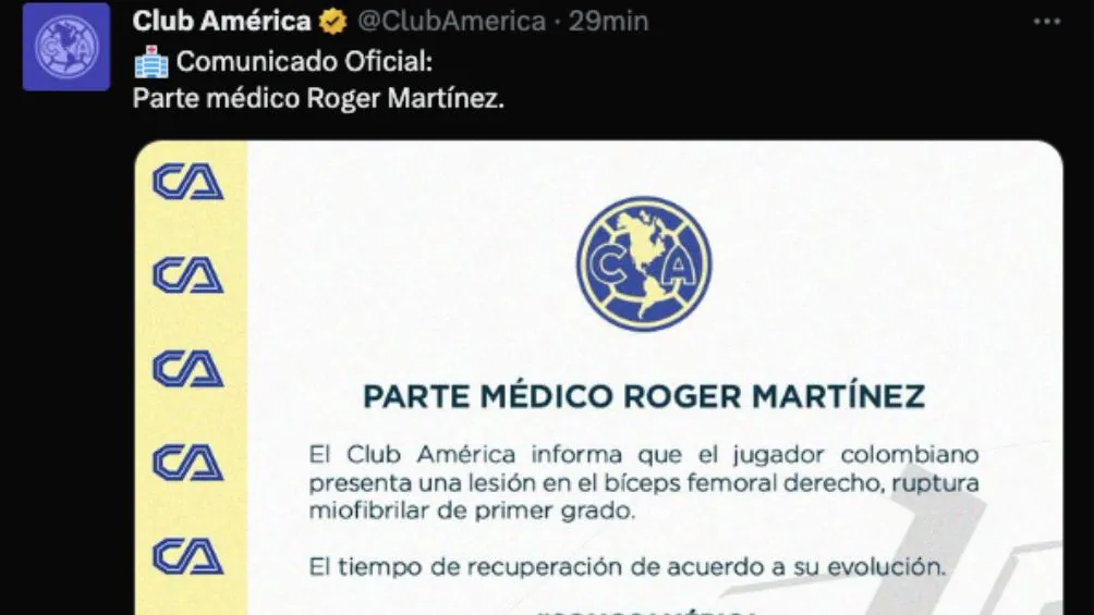 Este fue el comunicado con el que América confirmó la baja de Martínez