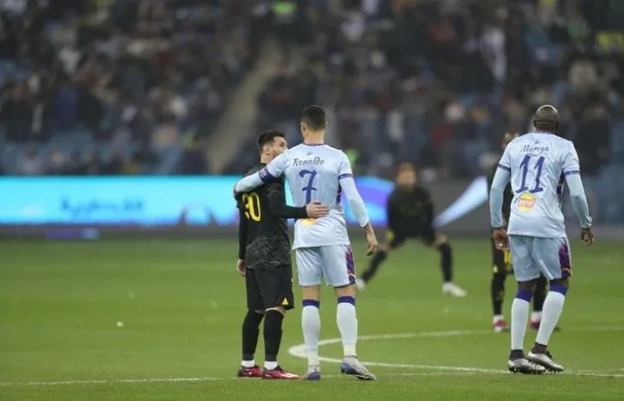 INSTAGRAM: @cristiano Messi y Cristiano Ronaldo durante el encuentro entre Al Nassr y PSG