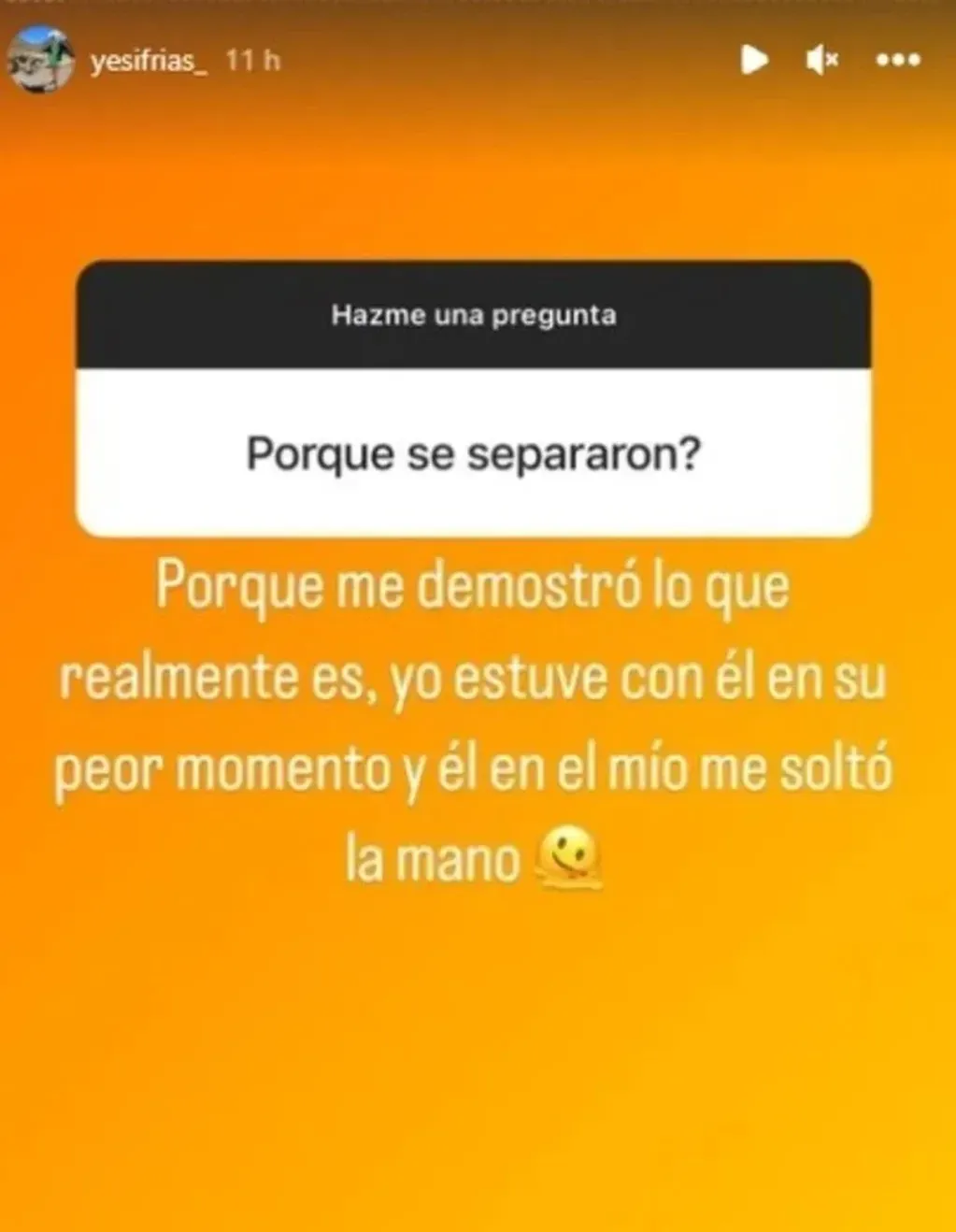 Yesica Frías explica su separación