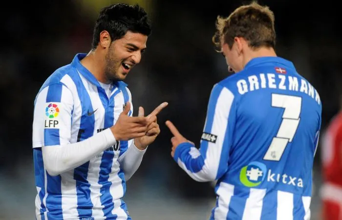 Carlos Vela y Antoine Griezmann con la Real Sociedad