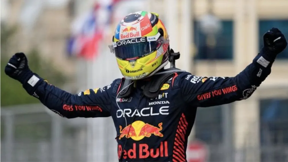 Pérez tras ganar una carrera de F1