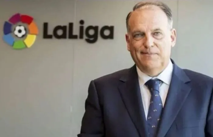 Javier Tebas en un evento de La Liga
