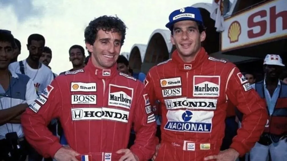 Ayrton Senna y Alain Prost durante su estancia en McLaren