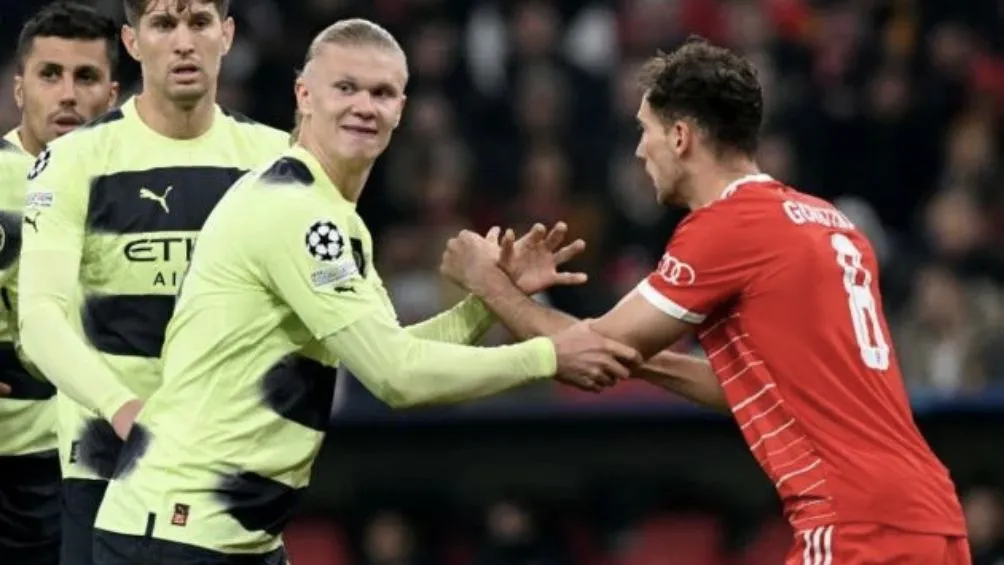 Haaland en uno de los momentos donde lo cubrió Goretzka