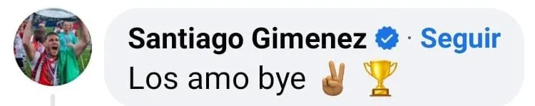 FACEBOOK Santiago Giménez respondió una de las publicaciones de Cruz Azul