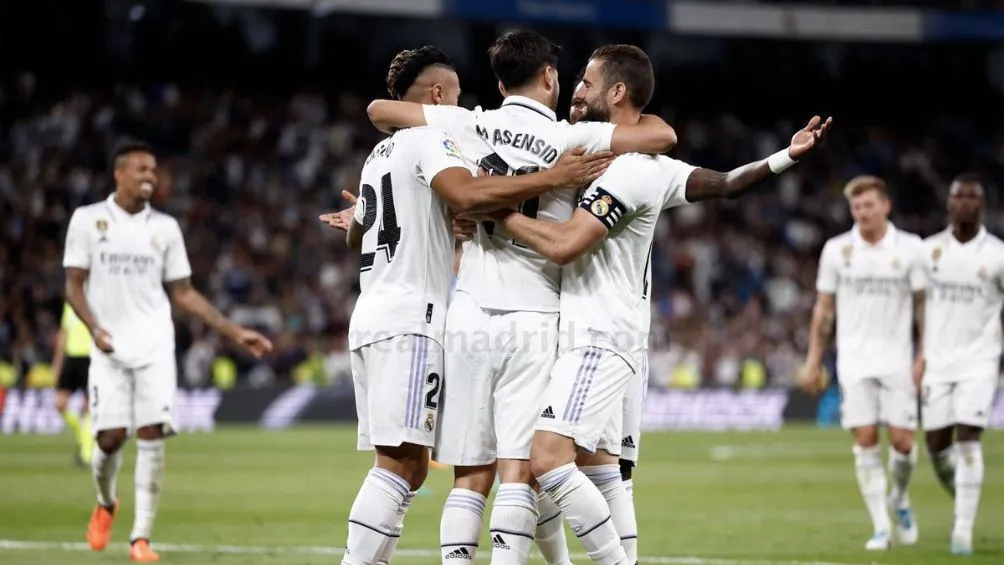 Asensio celebra el gol del Real Madrid
