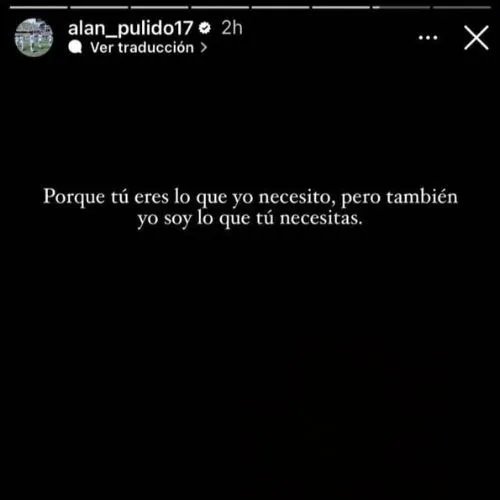 Mensaje de Alan Pulido en sus historias de Instagram