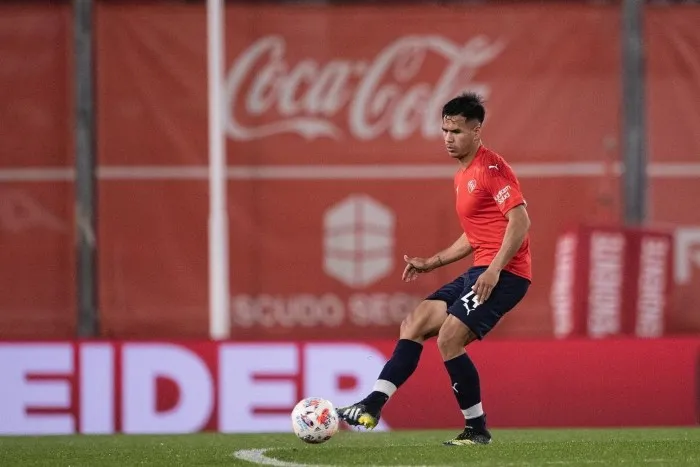 Sergio Barreto durante un partido con Independiente