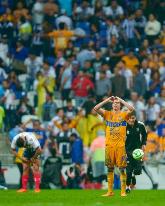 Córdova tras marcar gol en la Semifinal contra Monterrey