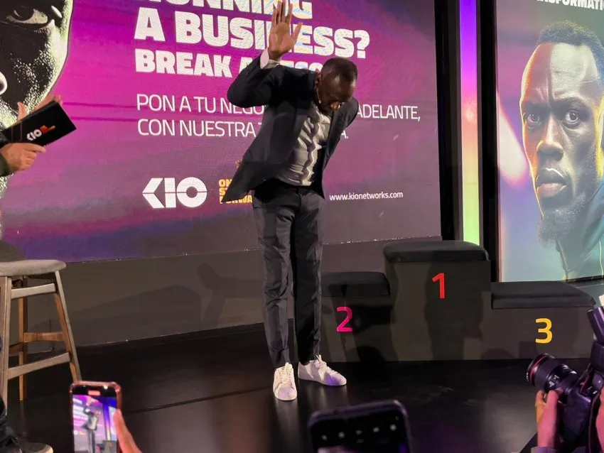 Usain Bolt en su visita a México