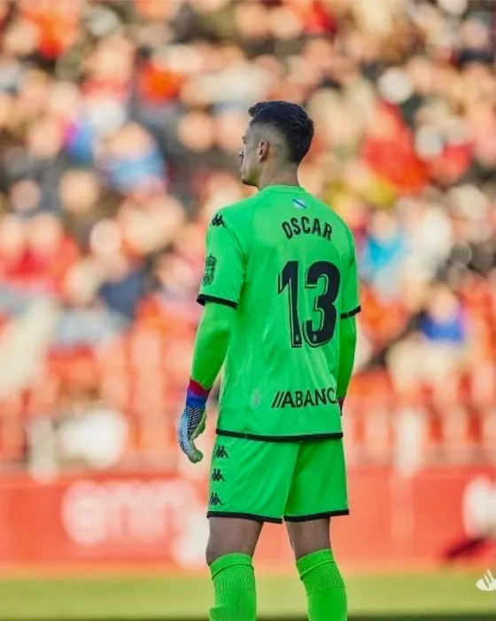 Óscar Whalley durante un partido con el Deportivo Lugo