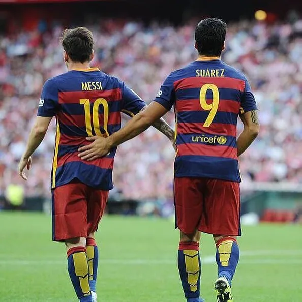 Leo Messi y Luis Suárez con el Barcelona