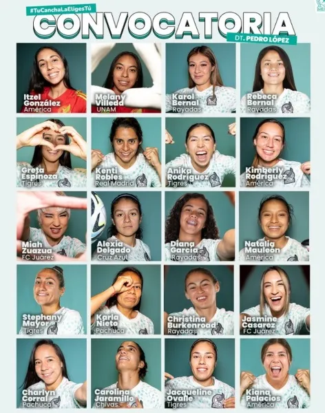 Twitter @Miseleccionfem Convocatoria del Tri Femenil