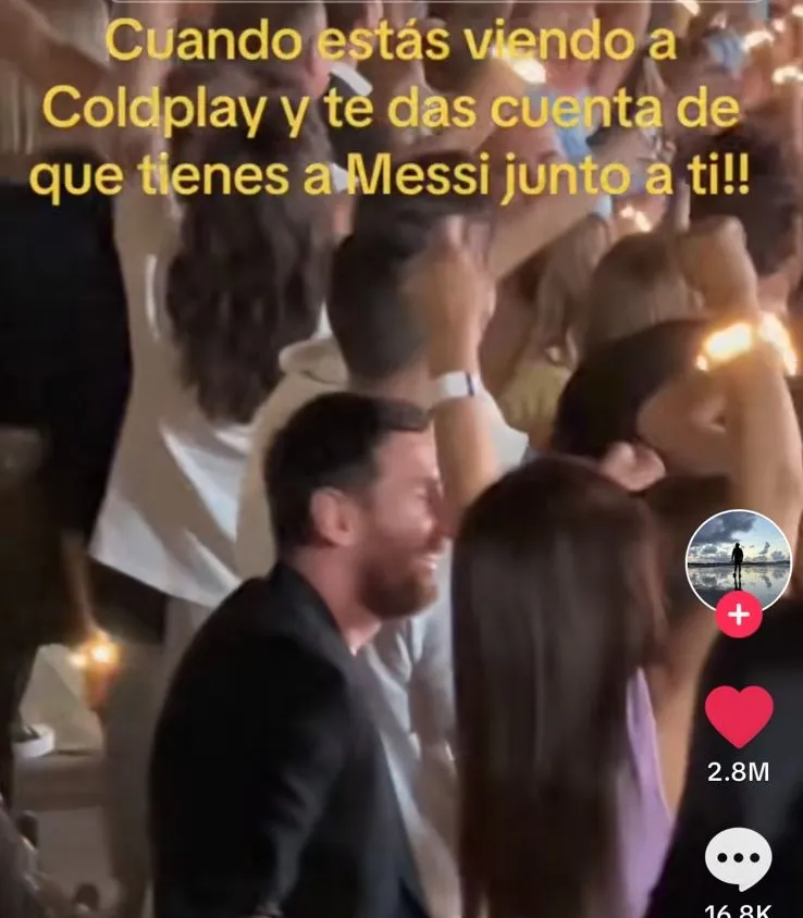 Messi en el concierto de Coldplay