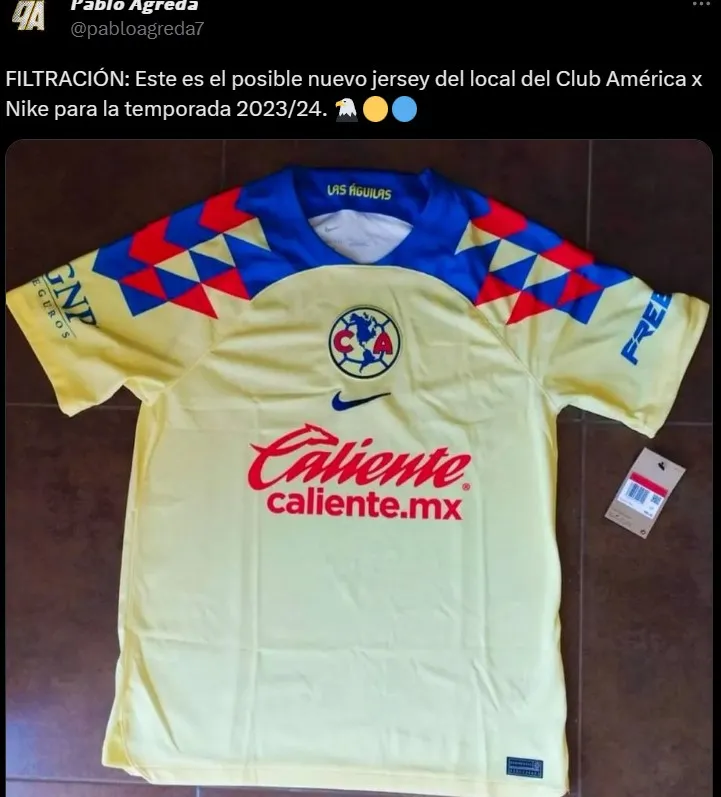 CAPTURA DE PANTALLA Supuesto uniforme del América para la temporada 2023-2024
