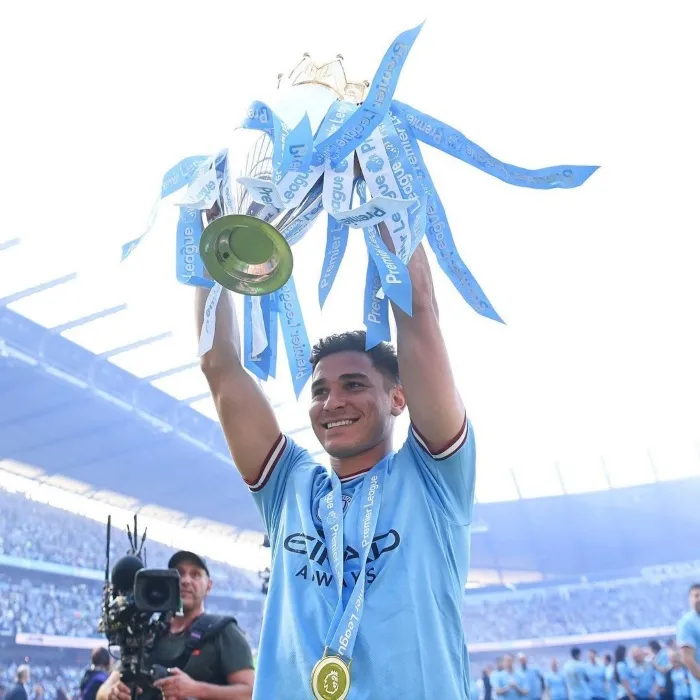 INSTAGRAM @juliaanalvarez Julián Álvarez tras salir campeón de la Premier League