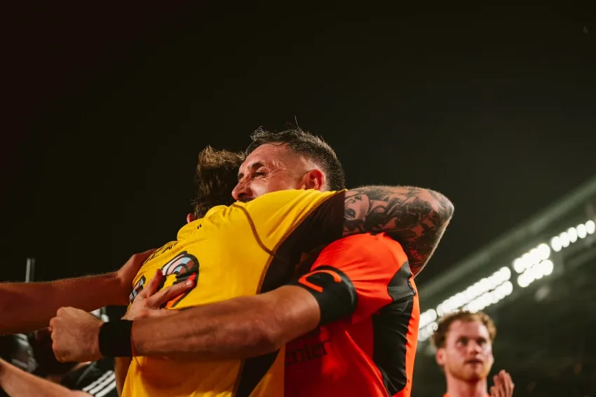 HH en la celebración de la goleada del Dynamo