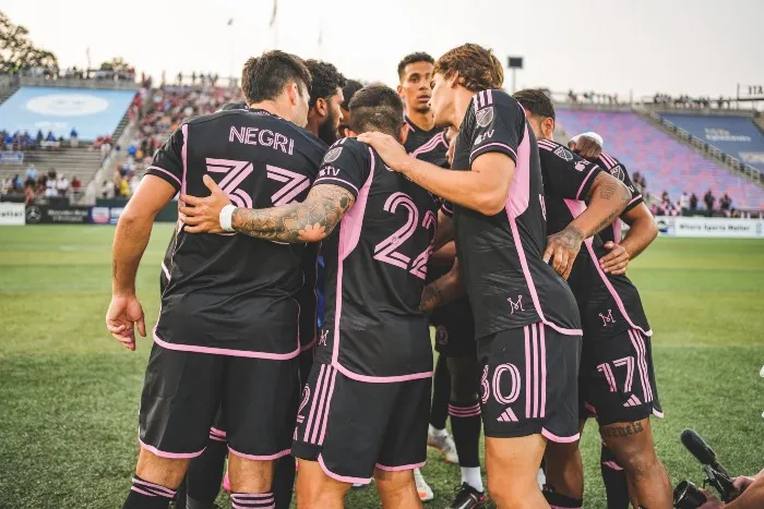 TWITTER @intermiamicf Jugadores del Inter Miami en un partido