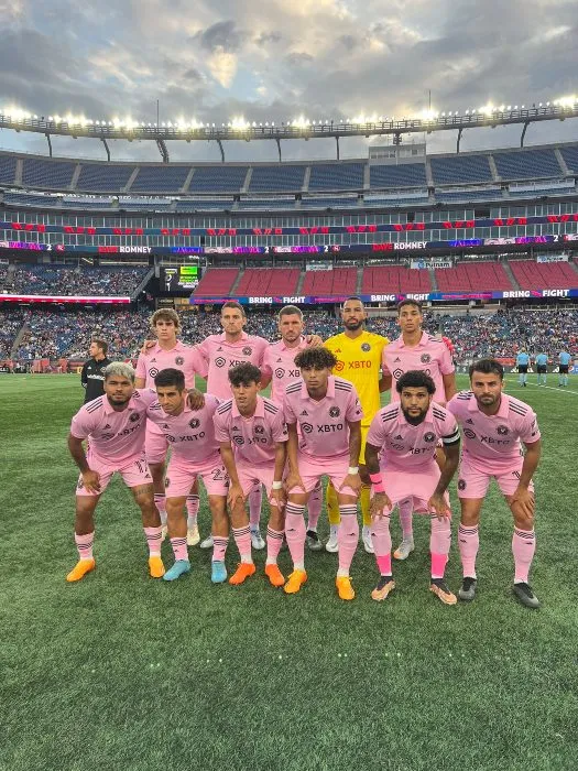 TWITTER @intermiamicf Jugadores del Inter Miami previo a iniciar un juego
