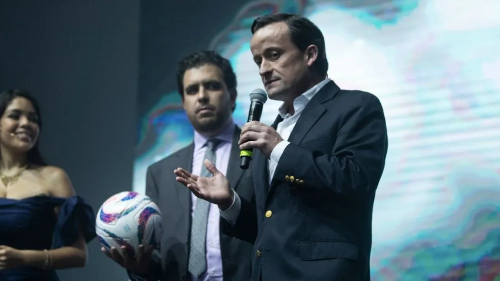 MIGUEL PONTÓN Arriola durante la presentación del nuevo balón de la Liga MX