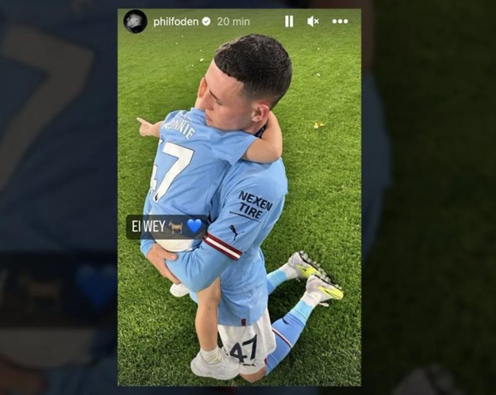 IG | @PHILFODEN Foden se abrazó con su hijo