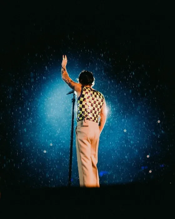 Harry Styles durante un concierto en Brasil