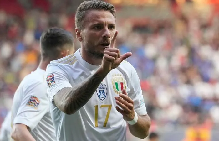 Ciro Inmobile celebrando su gol ante España