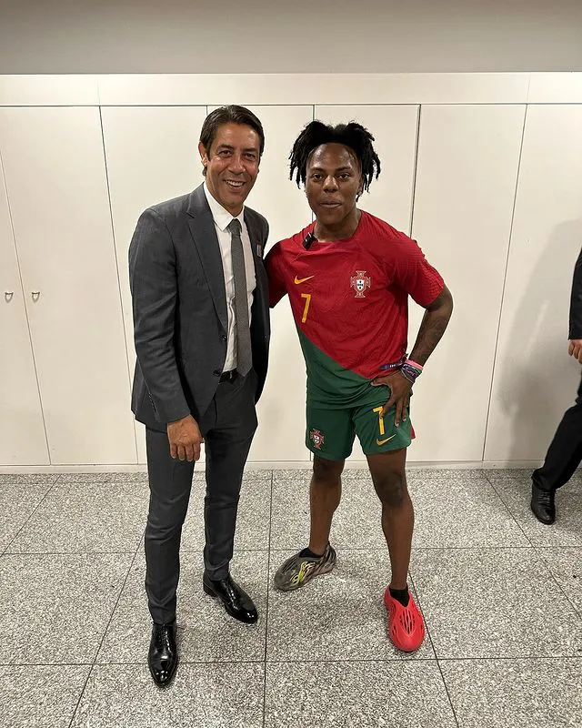 Speed y Rui Costa en el Estadio do Sport Lisboa