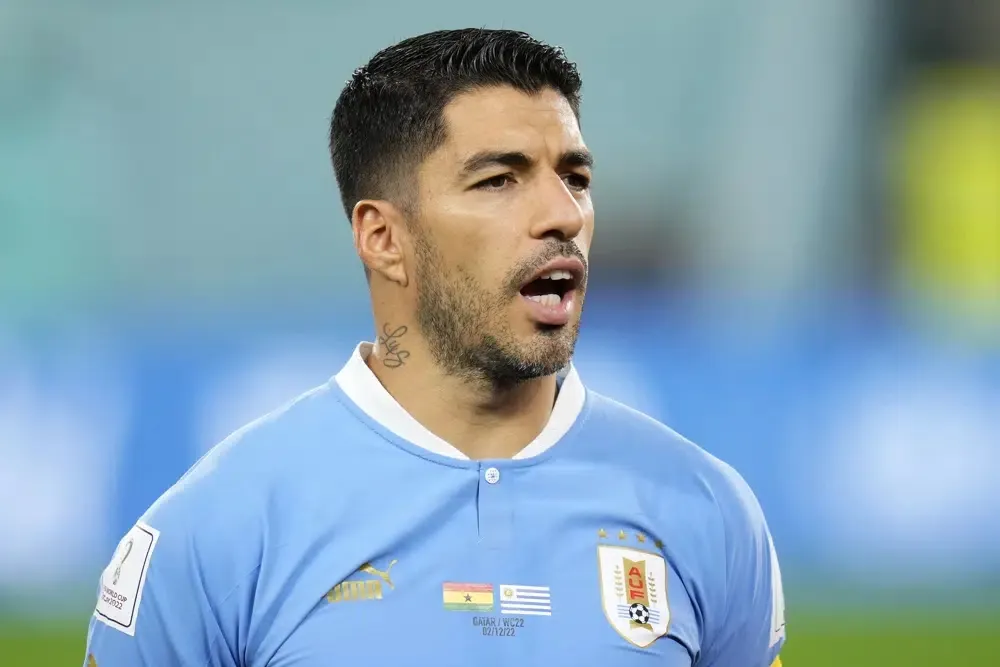 Luis Suárez vistiendo los colores de la Selección de Uruguay