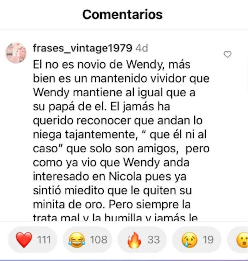 Otros lo criticaron porque cuando ha tenido la oportunidad, Marlon ha negado a Wendy