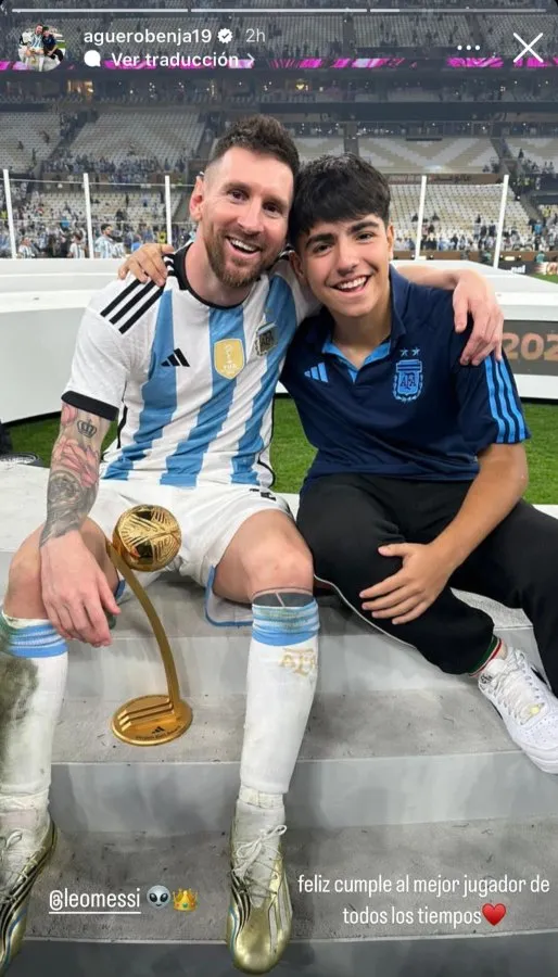 Felicitación del hijo del 'Kun' a Messi