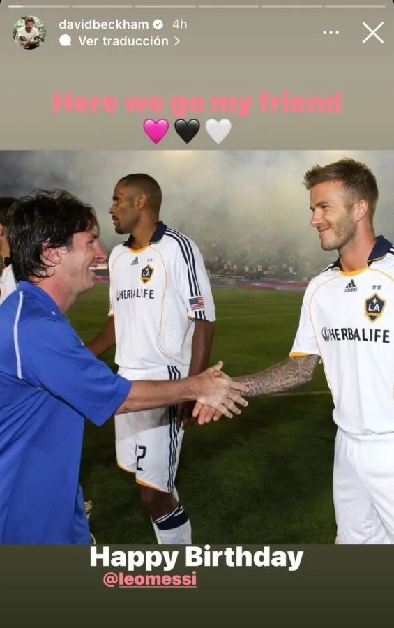 Felicitación de David Beckham a Leo Messi