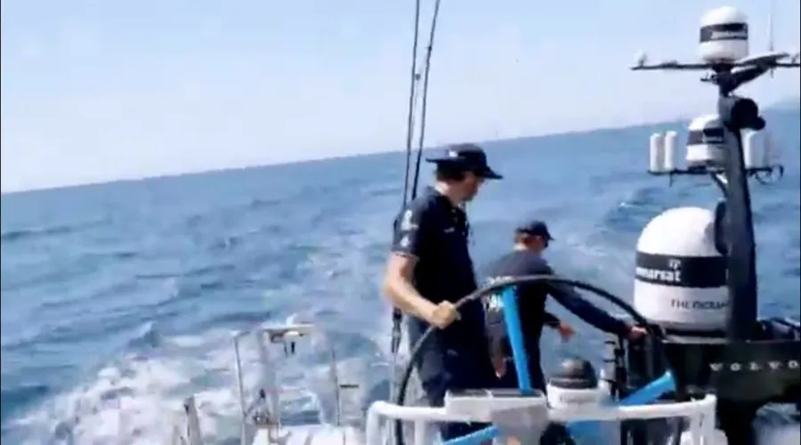 CAPTURA DE PANTALLA DEL VIDEO Uno de los veleros de The Ocean Race Sprint