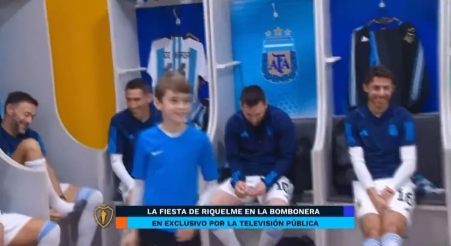 Di María, Messi y Aimar juntos en el vestuario