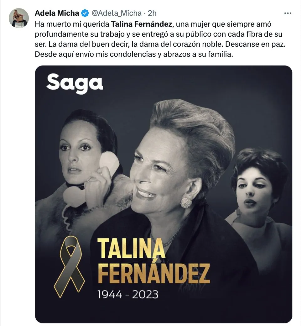 Adela Micha le dedicó un emotivo mensaje a su gran amiga.
