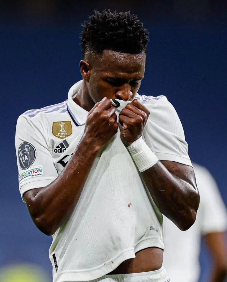 Vinicius tras su gol contra el City en Champions
