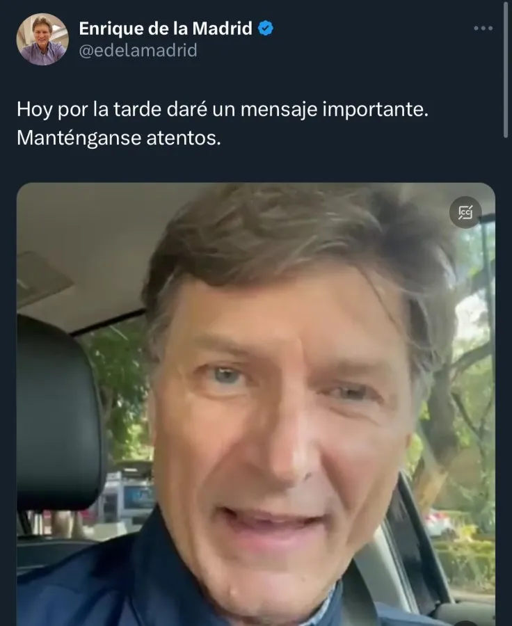 Enrique de la Madrid, confundido con Hernán Cristante