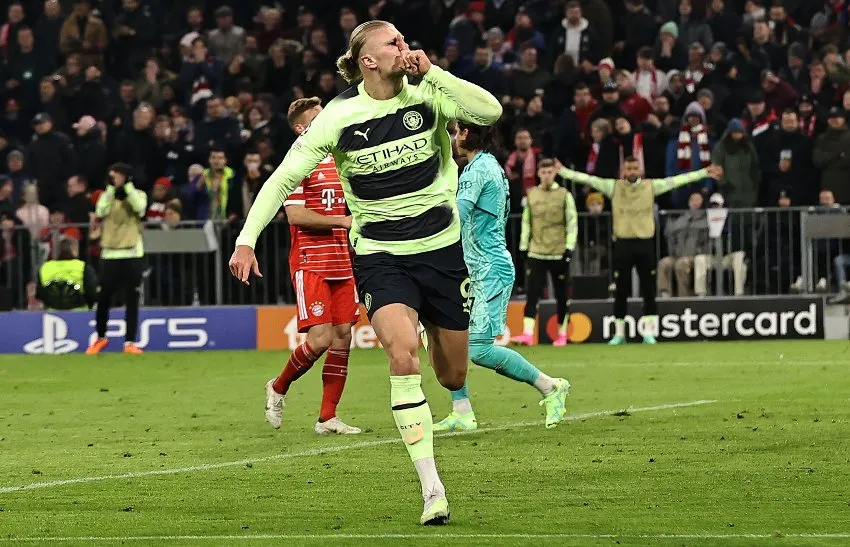 Haaland en un juego del City