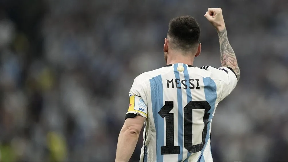 Lionel Messi con la dorsal 10 de Argentina