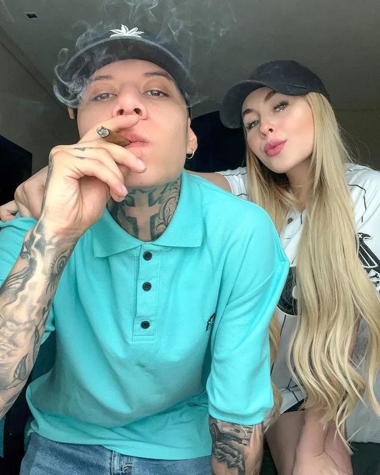 Maya y su ex, el rapero Santa Fe Klan.